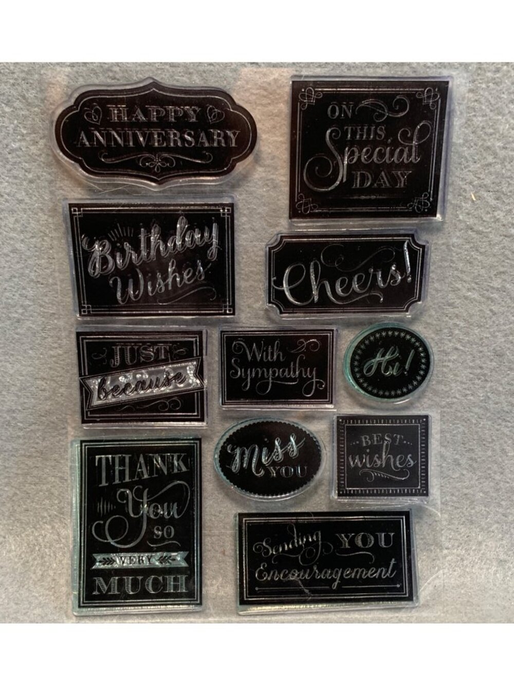 Chalk Board Clear Cling Stamps Set for Card Making & Scrapbooking